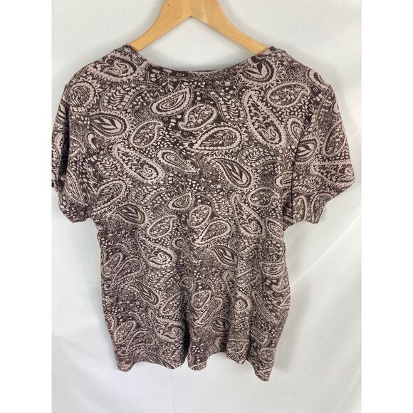 Fresh Produce Patterned Print Short Sleeve V Neck Top Size 1X - Picture 4 of 4